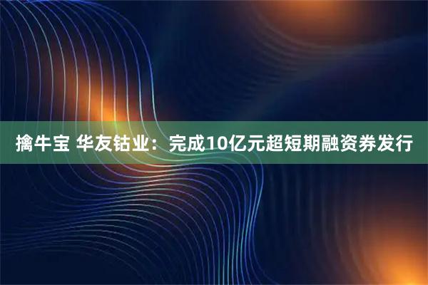 擒牛宝 华友钴业：完成10亿元超短期融资券发行